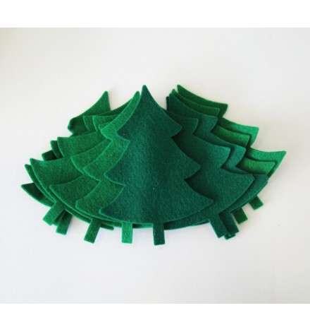 Felt Christmas Tree 9x12cm 10pcs