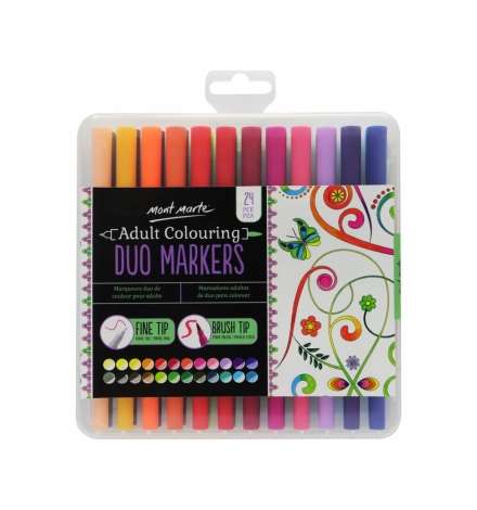 Adult Colouring Duo Markers 24pcs - Mont Marte