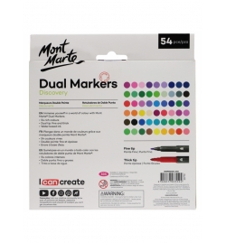 Μαρκαδόροι με δύο μύτες Dual Markers Discovery 54pcs - Mont Marte