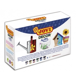 Acrylic paint box 6 jars 55ml assorted colours - Jovi