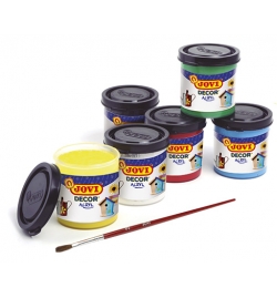 Acrylic paint box 6 jars 55ml assorted colours - Jovi