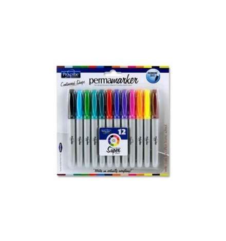 12x Permanent Marker Colored Fine Bullet Tip - Proscribe