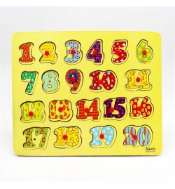 Ξύλινο παζλ αριθμοί και σύμβολα 1-20