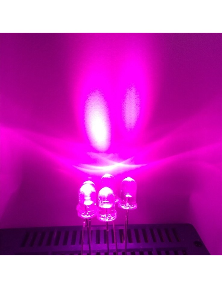 Led 5mm Clear - Ροζ (6000mcd)