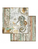 Scrapbooking paper double face "Sea World seahorse" - Stamperia