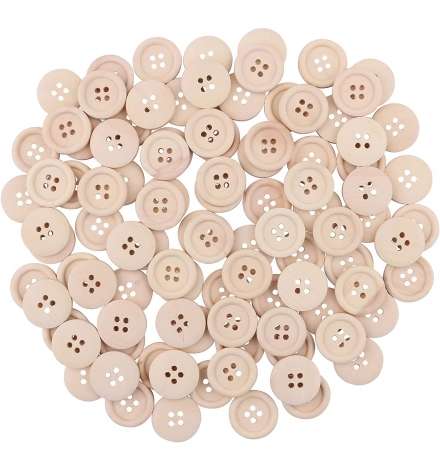 Wooden Buttons 20mm 50pcs