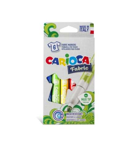 Fabric Markers Maxi 6pcs - Carioca