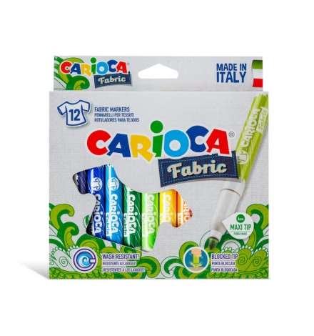 Fabric Markers Maxi 12pcs - Carioca
