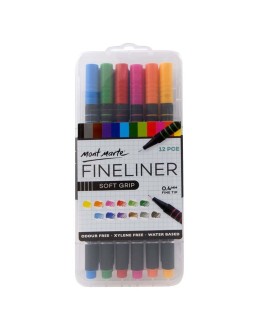 Fineliner Marker Soft Grip 12pcs - Mont Marte