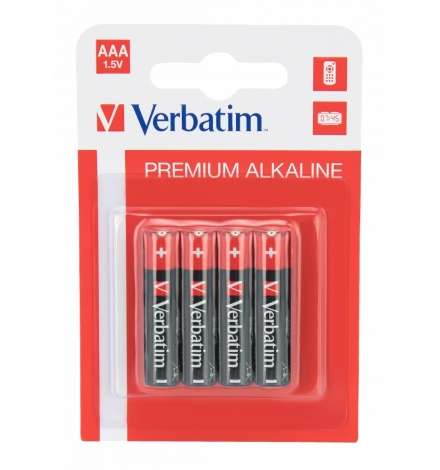 Alkaline Batteries AAA (LR03 1.5V) Pack4 - Verbatim