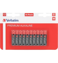 Alkaline Batteries AAA (LR03 1.5V) Pack 10 - Verbatim