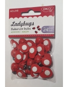 Wooden ladybird self adhesive 18mm 24pcs