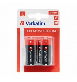 Alkaline Batteries C (1.5V) 2pcs - Verbatim