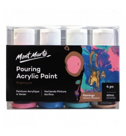 Pouring Acrylic Paint Set 60ml 4pcs - Flamingo - Mont Marte