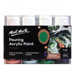 Pouring Acrylic Paint Set 60ml 4pcs - Rainforest - Mont Marte