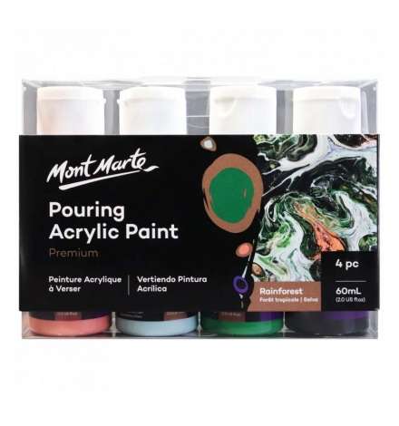 Pouring Acrylic Paint Set 60ml 4pcs - Rainforest - Mont Marte