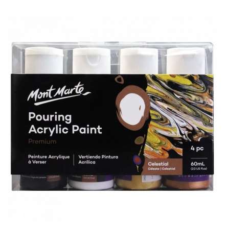 Σετ 4 μπογιές για Pouring 60ml - Celestial - Mont Marte