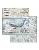 Scrapbooking paper double face "Whale" - Stamperia