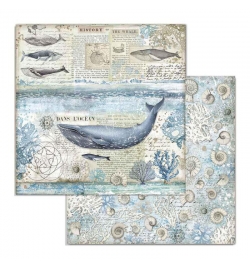 Scrapbooking paper double face "Whale" - Stamperia