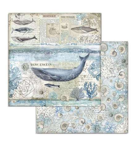 Scrapbooking paper double face "Whale" - Stamperia