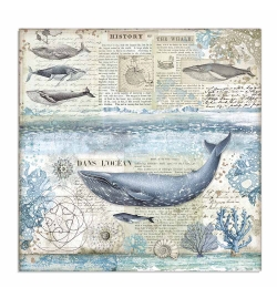 Scrapbooking paper double face "Whale" - Stamperia