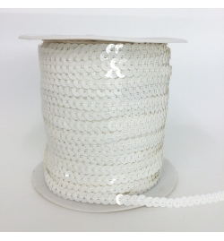 Ribbon with sequins - White