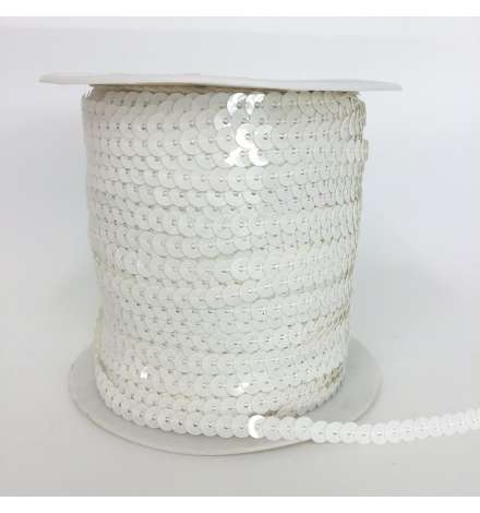 Ribbon with sequins - White