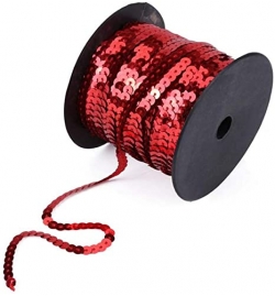 Ribbon with sequins - Red