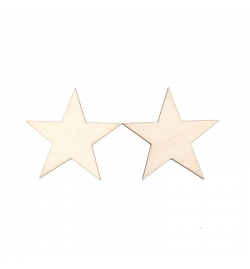 Wooden Star 3cm x 2mm