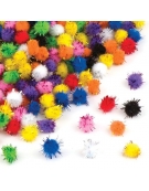 Pom Poms 15mm Χρωματιστά Glitter 30pcs - Luna