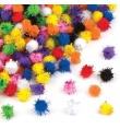 Pom Poms 15mm Coloured Glitter 30pcs - Littlies