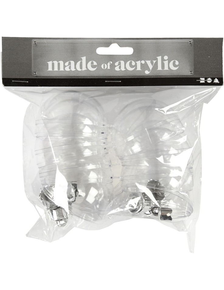 Διάφανη μπάλα 6cm σετ 8pcs