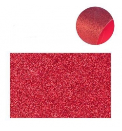 Αφρώδες υλικό (foam) 2mm 40x60cm Κόκκινο με glitter