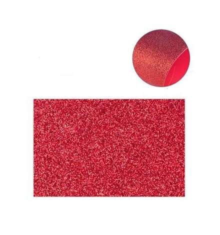 Αφρώδες υλικό (foam) 2mm 40x60cm Κόκκινο με glitter