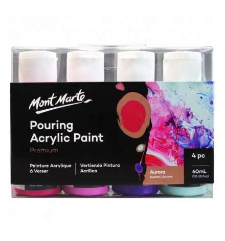 Pouring Acrylic Paint Set 60ml 4pcs - Aurora - Mont Marte