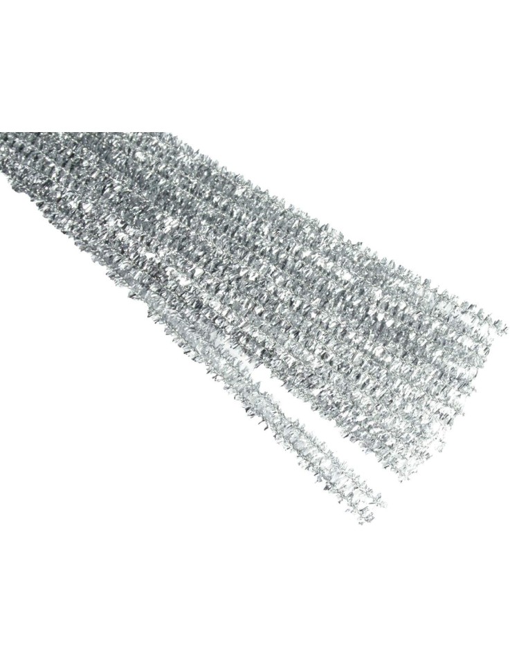 Pipe Cleaners 30cm 45pcs Metallic Silver