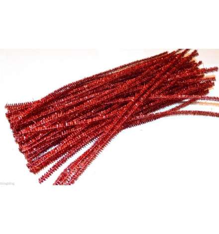 Pipe Cleaners 30cm 50pcs Metallic Red