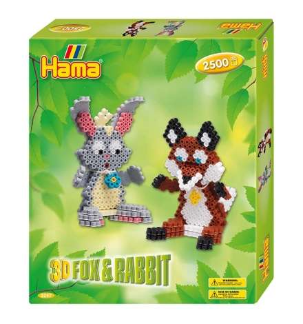 Hama Beads 3D Fox & Rabbit Gift Set