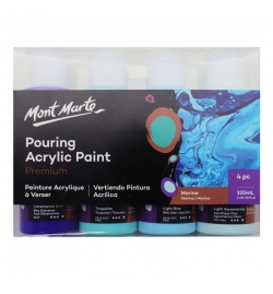 Pouring Acrylic Paint Set 120ml 4pcs - Marina - Mont Marte