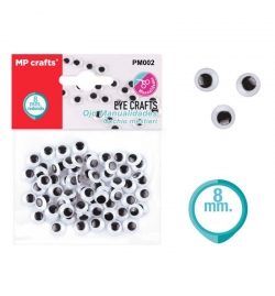 Wiggle Eyes 8mm - 65pcs aproxx.