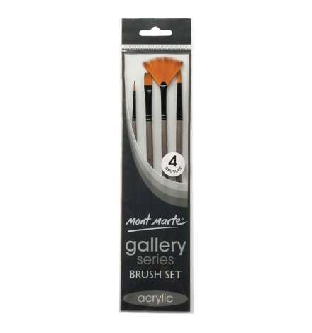 Paint Brush Set 4pcs Acrylic - Mont Marte