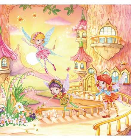 Χαρτοπετσέτα για Decoupage  "Fairy Castle Fairy Flowers"