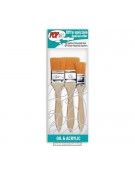 Paint Brush Flat 3pcs 25mm,40mm,50mm Oil & Acrylic