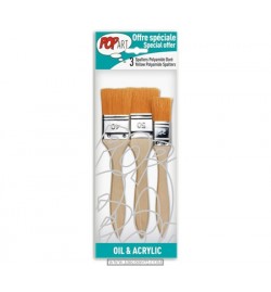 Paint Brush Flat 3pcs 25mm,40mm,50mm Oil & Acrylic