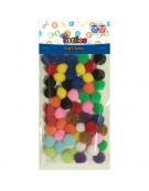 Pom Poms 15mm Assorted Colours 60pcs - Littlies