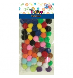Pom Poms 15mm Χρωματιστά Glitter 30pcs - Luna