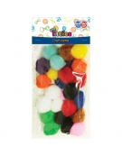 Pom Poms 15mm Coloured Glitter 30pcs - Luna