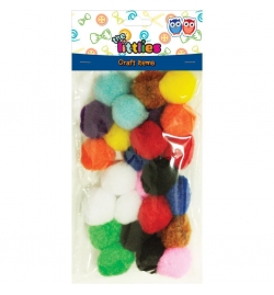 Pom Poms 15mm Χρωματιστά Glitter 30pcs - Luna