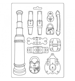 Soft Maxi Mould 21x29cm "Lady Vagabond belts and fasteners" - Stamperia