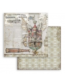 Χαρτί Scrabooking διπλής όψης "Lady Vagabond flying ship" - Stamperia